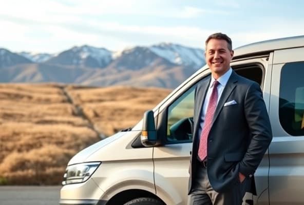 Chauffeur Kaiya ouvrant la porte d'un véhicule haut de gamme